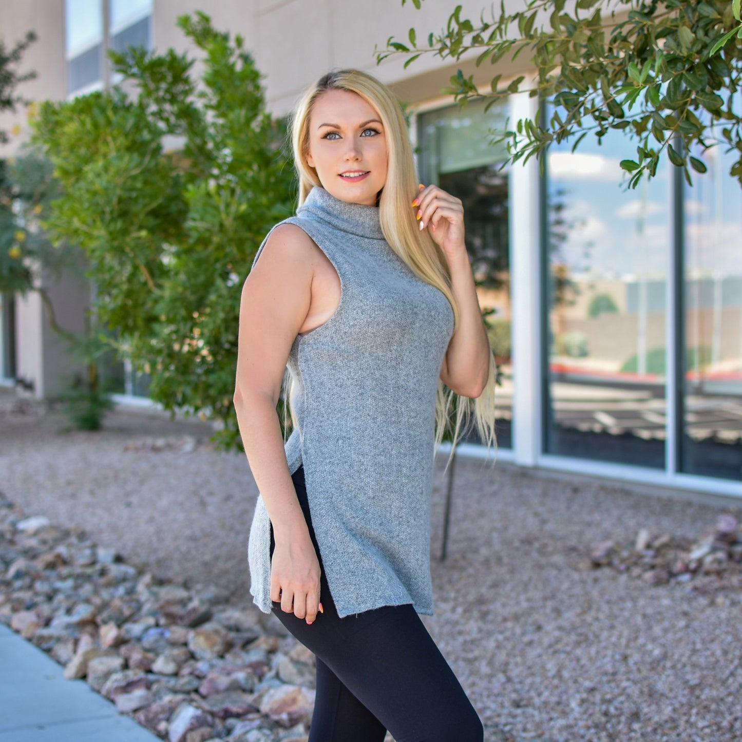 Keeping It Cozy Sleeveless Turtleneck Top