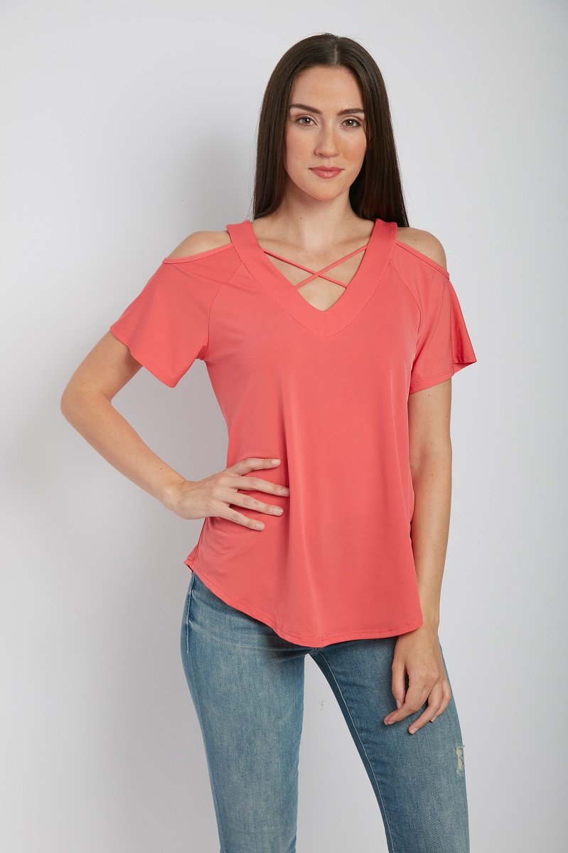 Love Cold Shoulder Knit Top