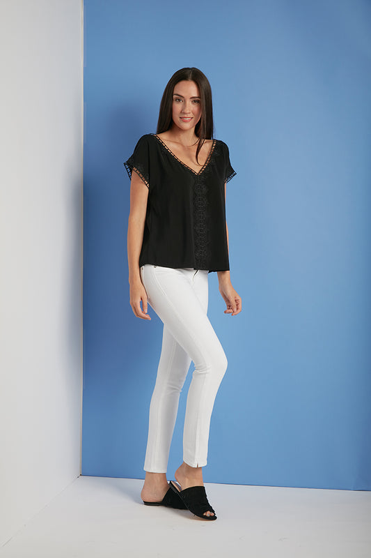 Anything But Basic Ally Lace Trimmed Top