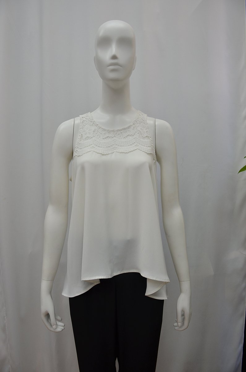 Flare Crochet Lace High-Low Toby Top