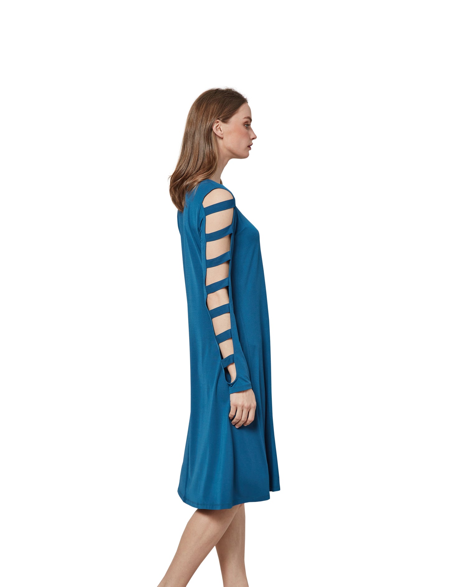 Pretty Distraction Ladder Sleeve Midi Dress