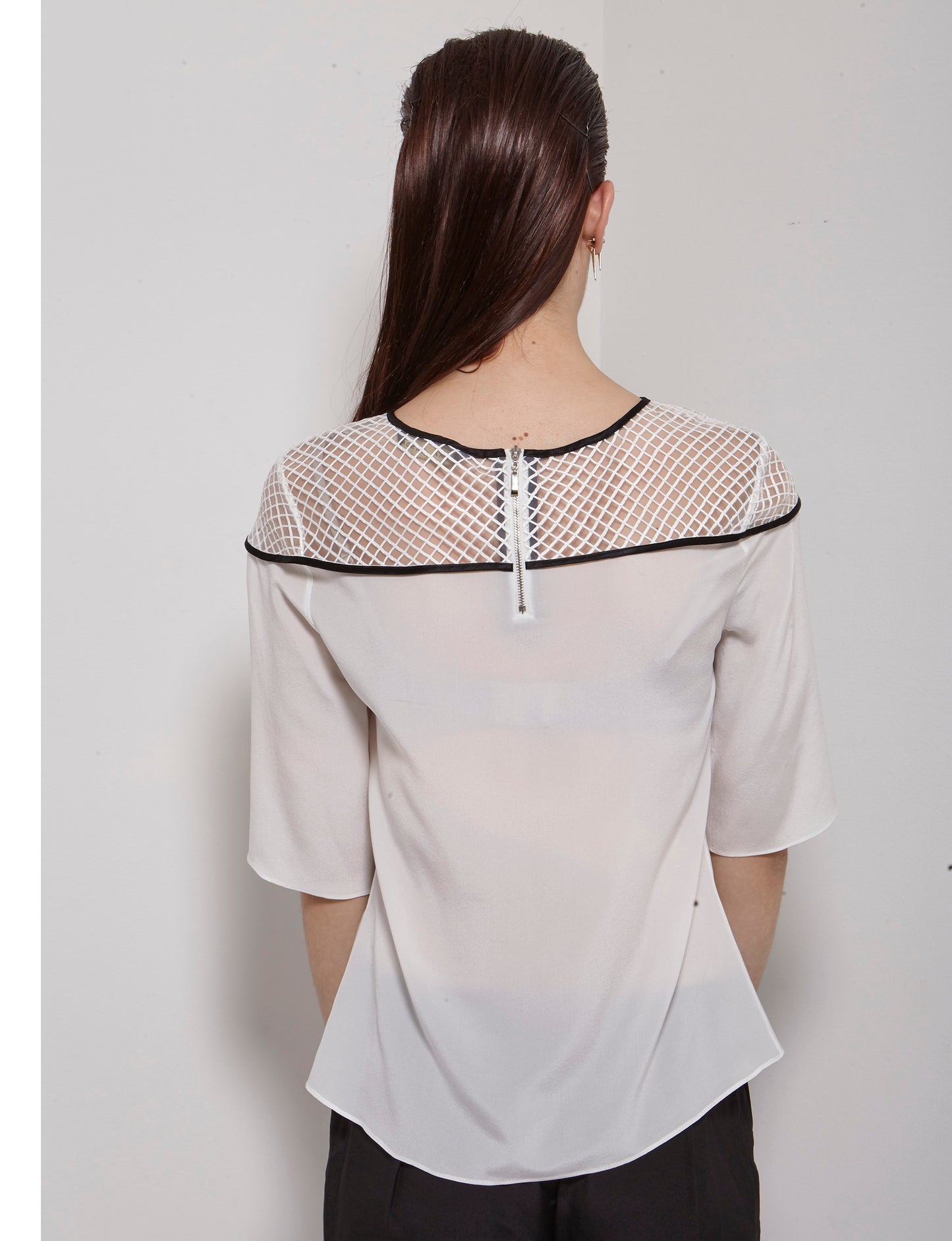 Someone Special Paulson Sheer Caged Silk Top