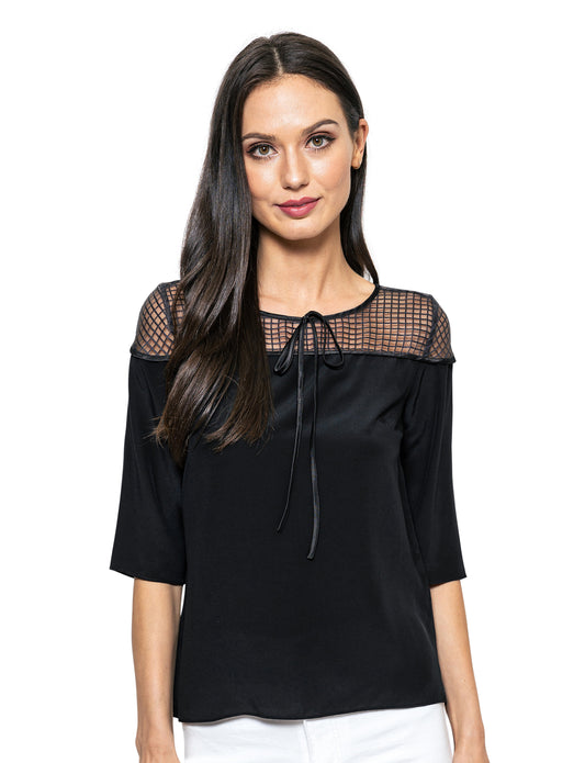 Someone Special Paulson Sheer Caged Silk Top