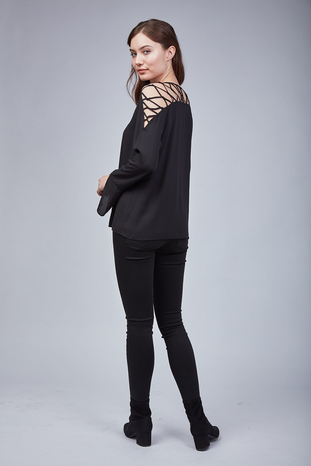 Want You Noelle Caged Shoulder Top