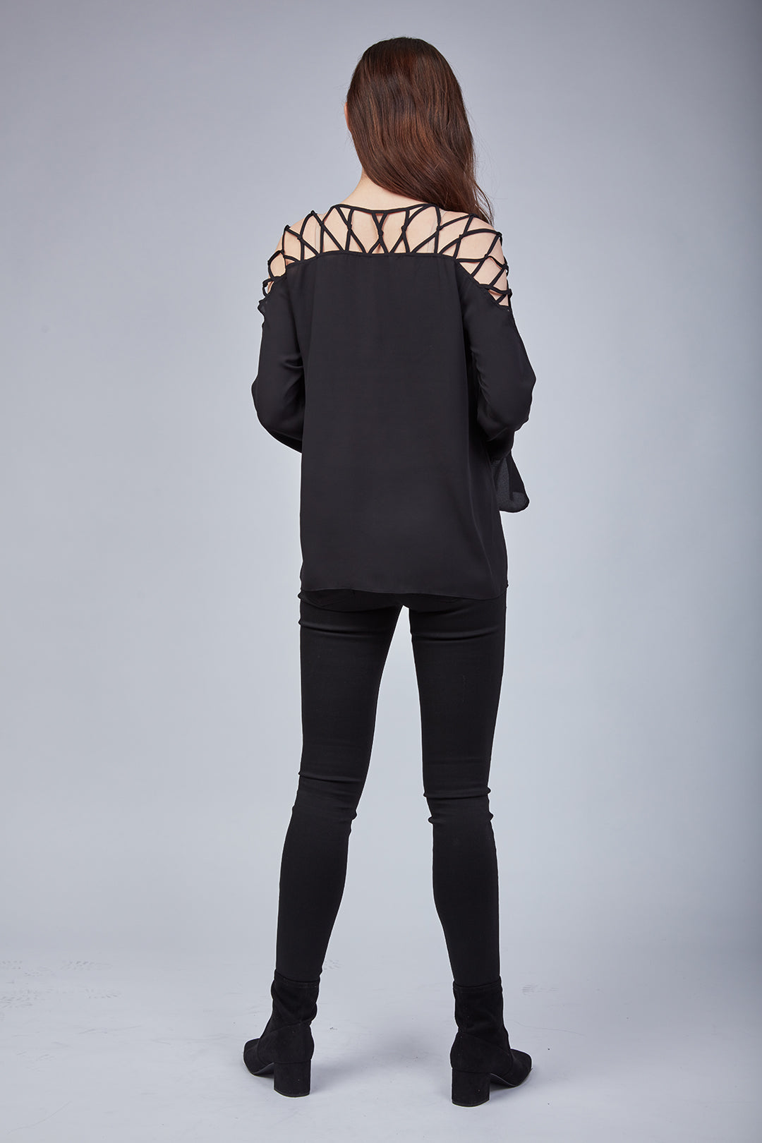 Want You Noelle Caged Shoulder Top