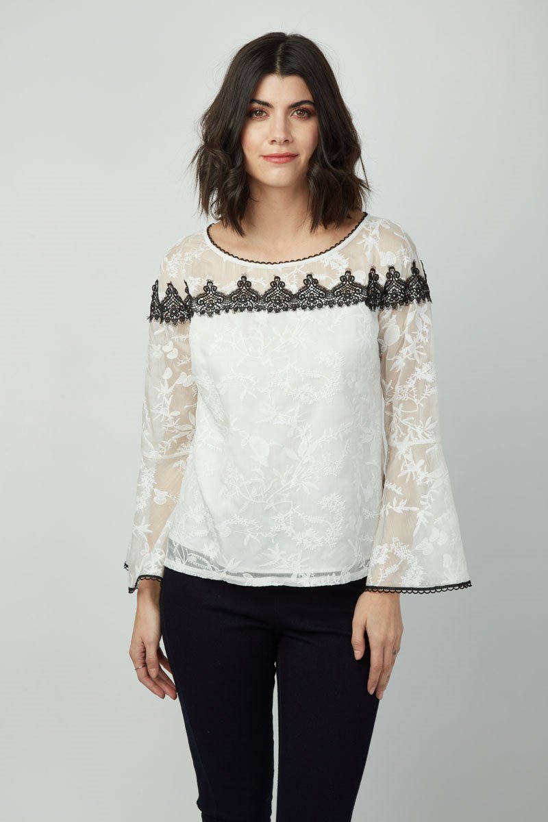 Cupid Love Embroidered Aubrey Top