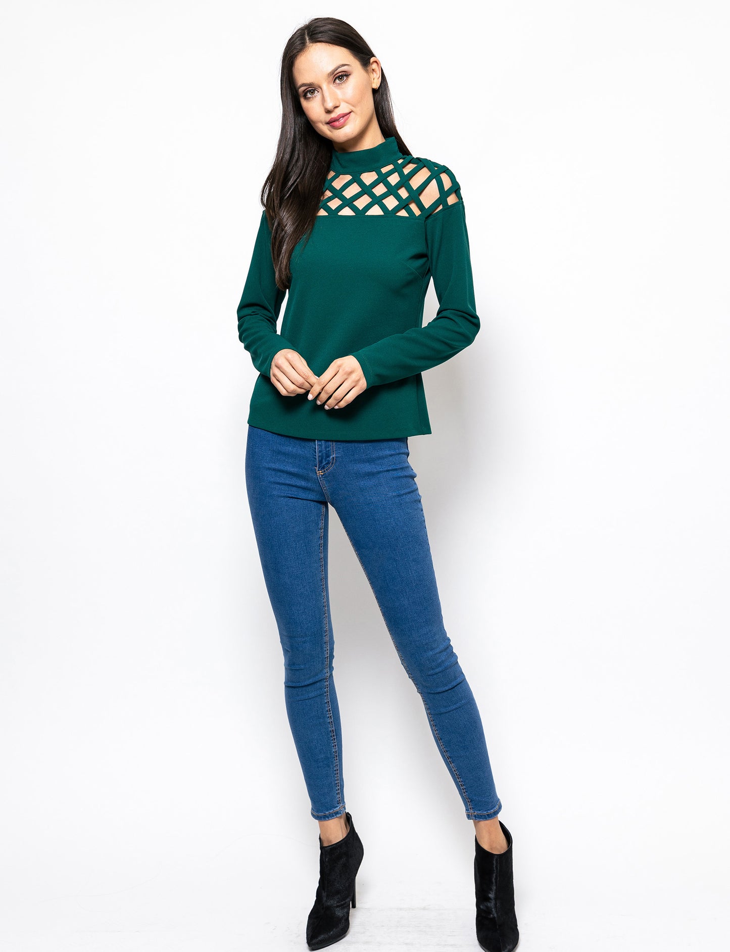 Truly Bold Caged Cut-out Maggie Blouse