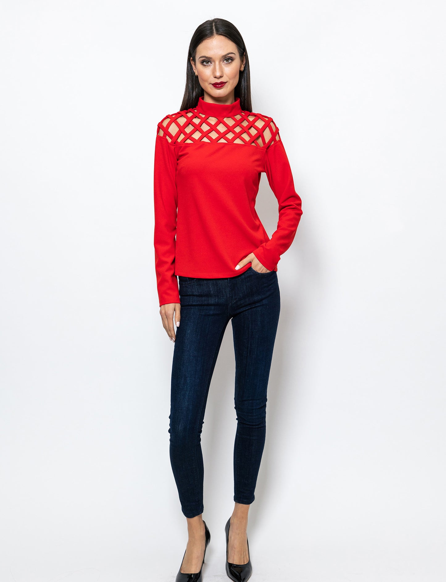 Truly Bold Caged Cut-out Maggie Blouse