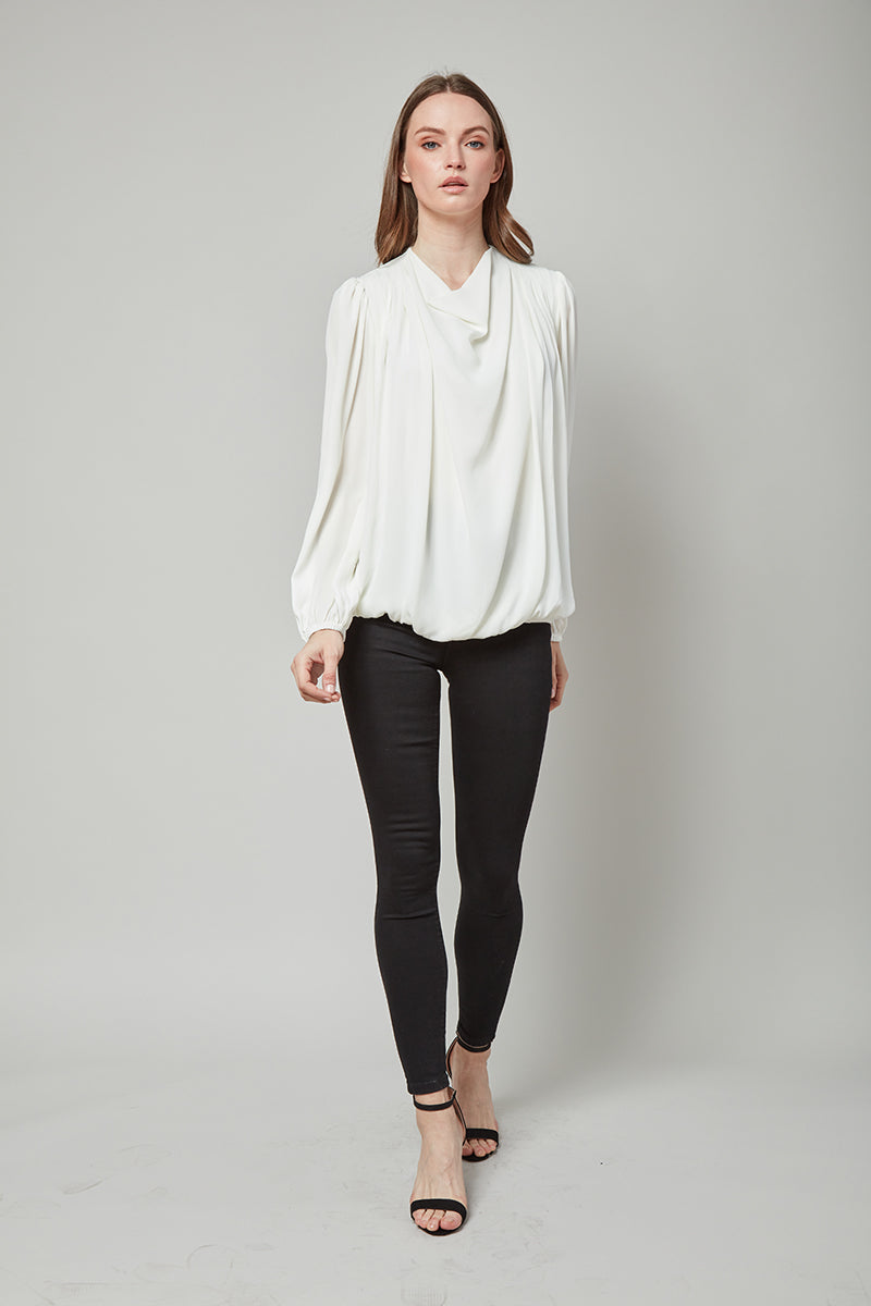 Concealed Elegance Sophie Draped Long Sleeve Top