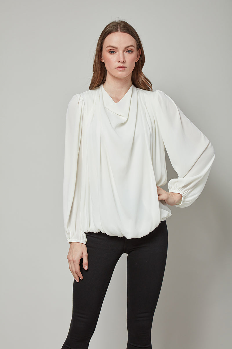 Concealed Elegance Sophie Draped Long Sleeve Top