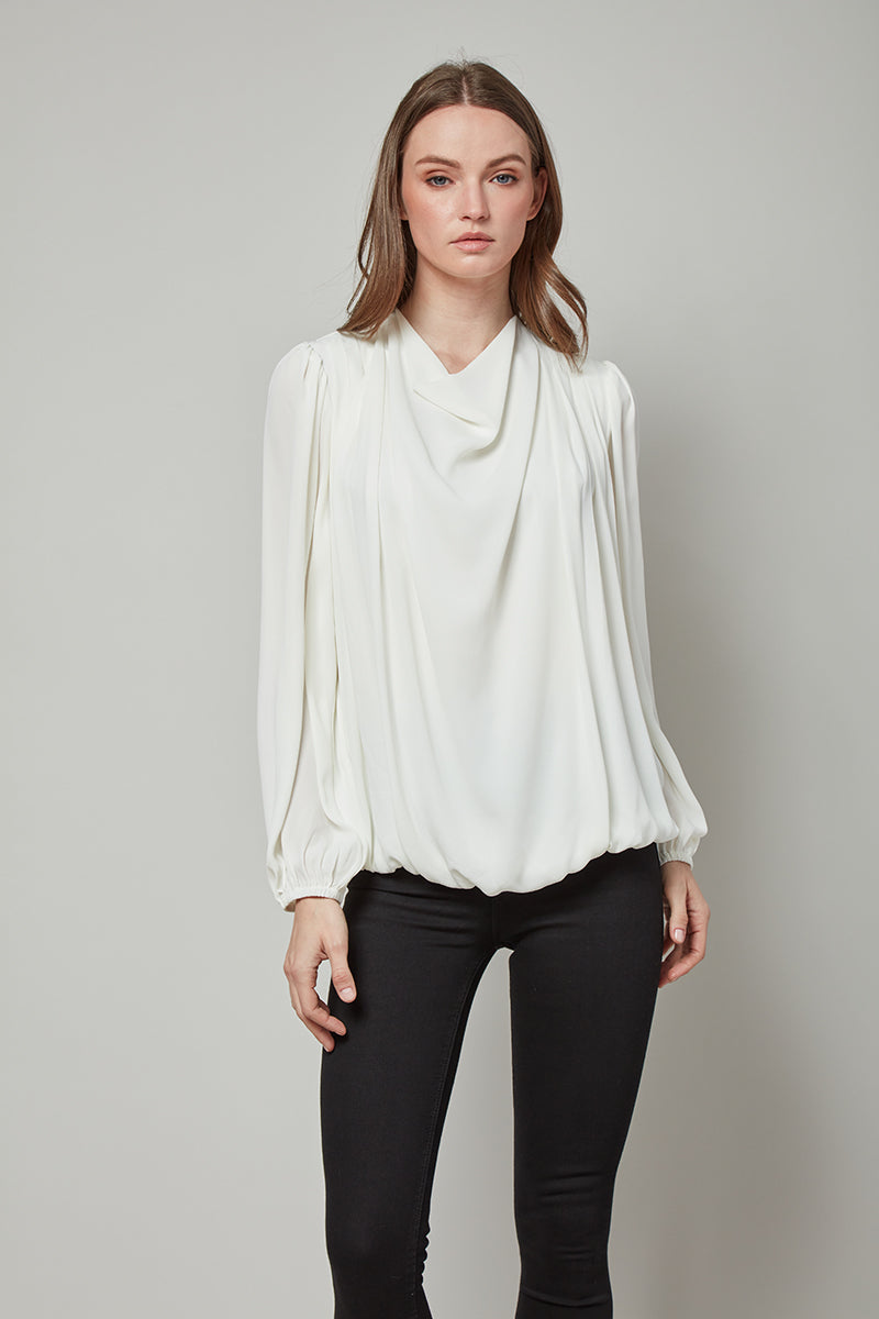 Concealed Elegance Sophie Draped Long Sleeve Top