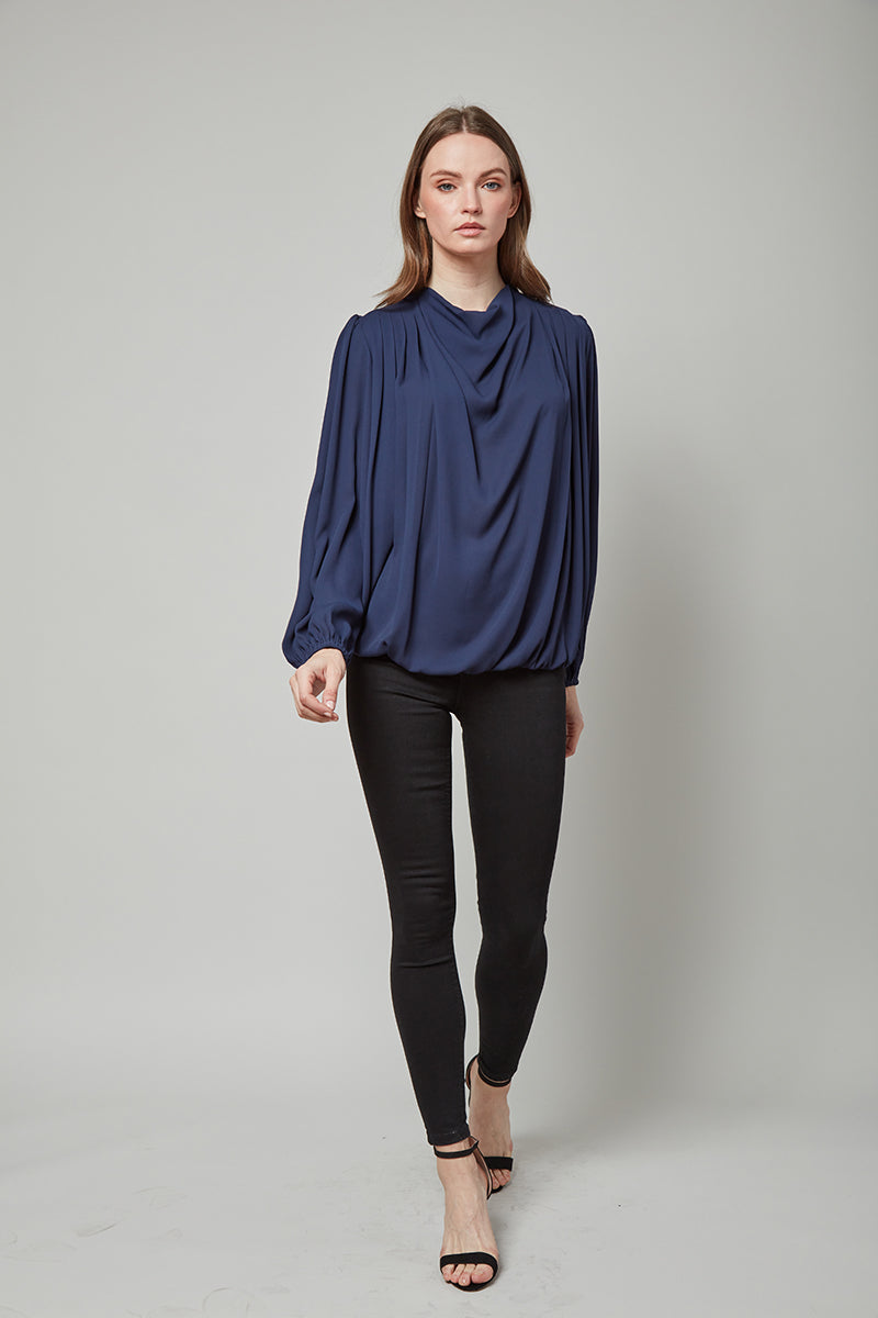 Concealed Elegance Sophie Draped Long Sleeve Top