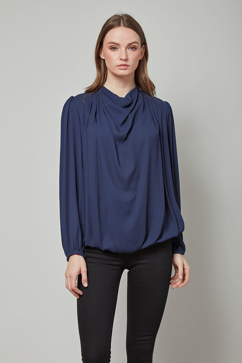 Concealed Elegance Sophie Draped Long Sleeve Top