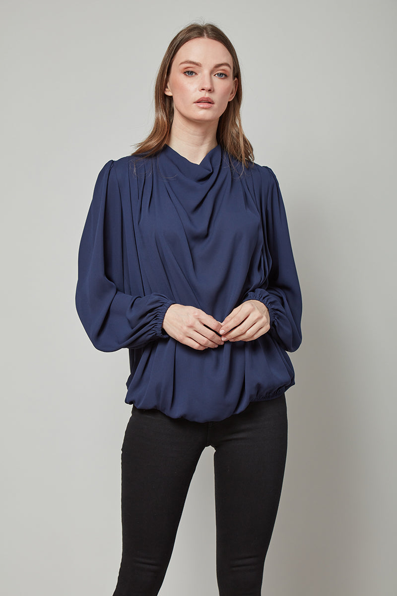 Concealed Elegance Sophie Draped Long Sleeve Top