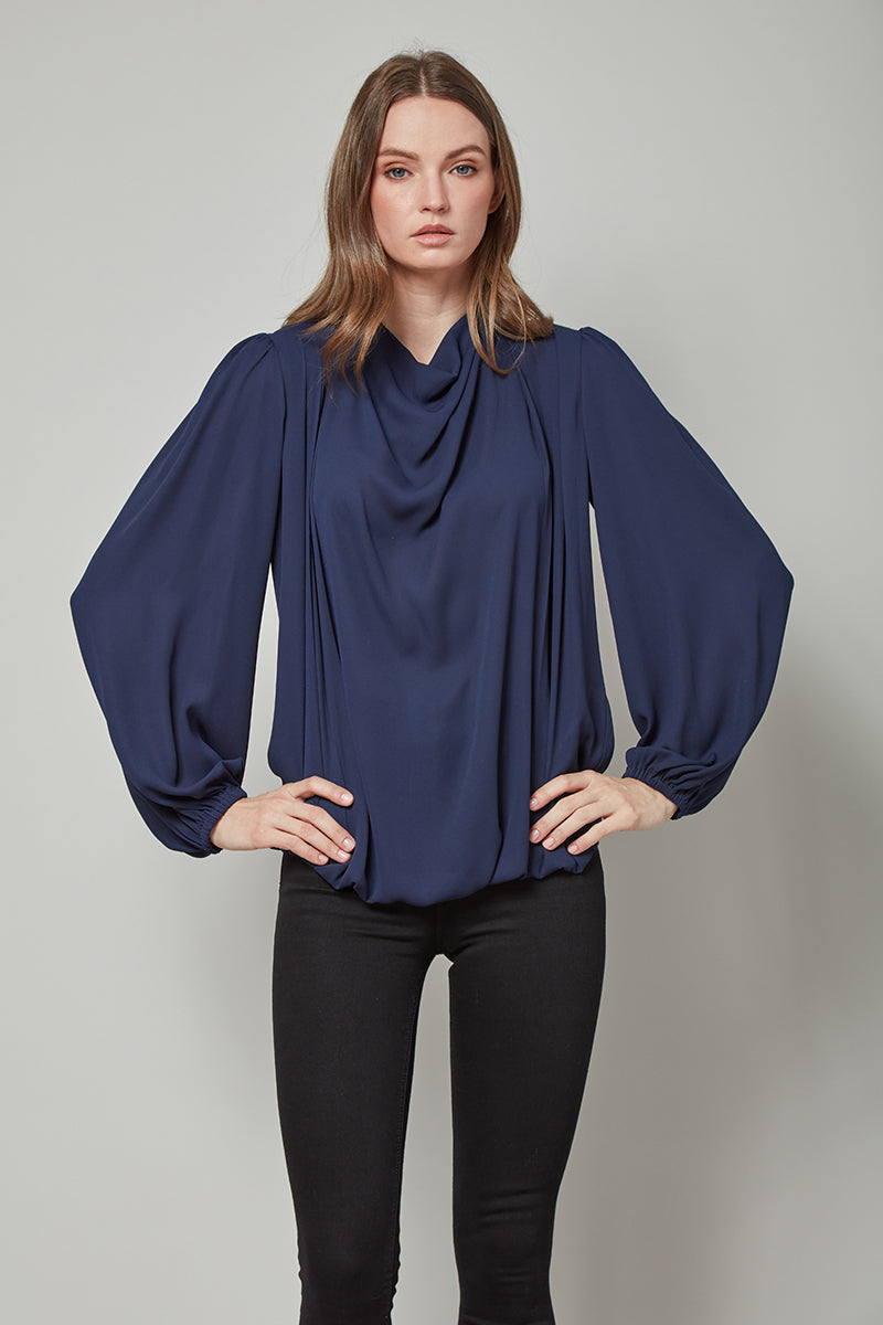 Concealed Elegance Sophie Draped Long Sleeve Top