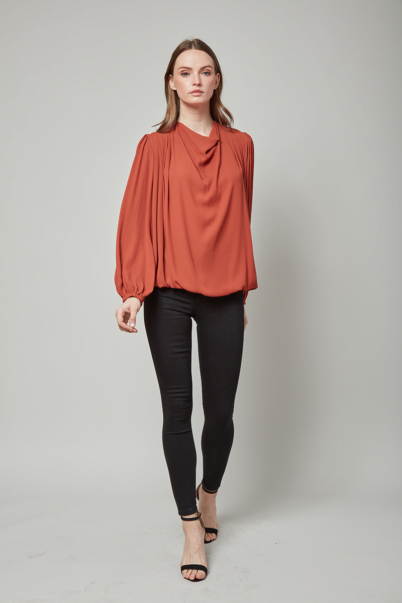 Concealed Elegance Sophie Draped Long Sleeve Top