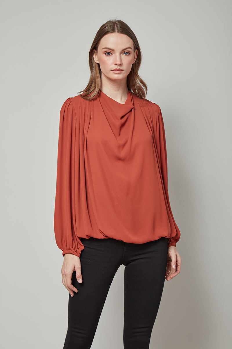 Concealed Elegance Sophie Draped Long Sleeve Top