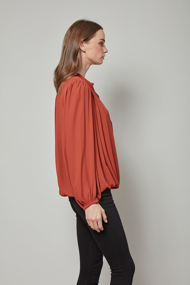 Concealed Elegance Sophie Draped Long Sleeve Top