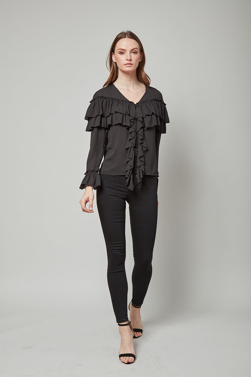 Forever Perfect Regina Long Sleeve Ruffle Top