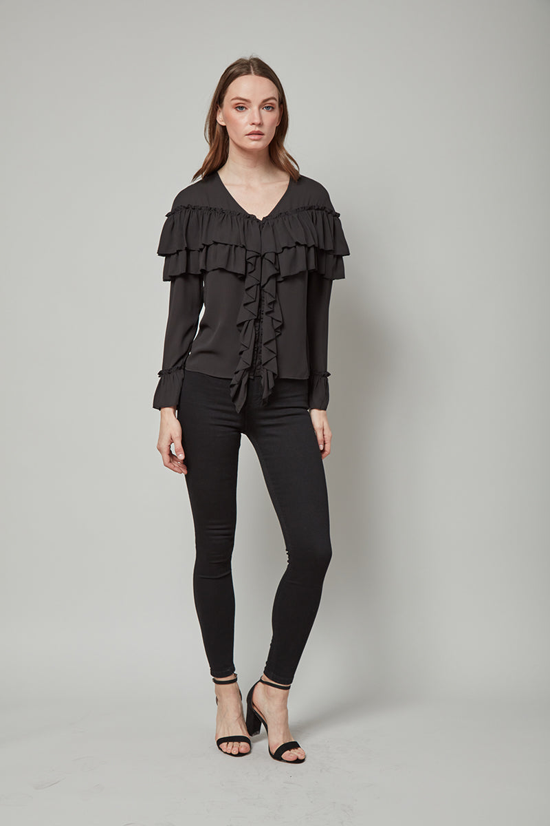Forever Perfect Regina Long Sleeve Ruffle Top