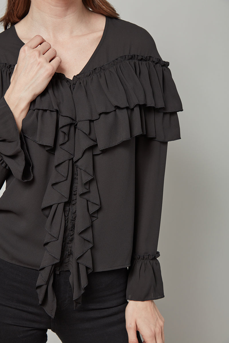 Forever Perfect Regina Long Sleeve Ruffle Top