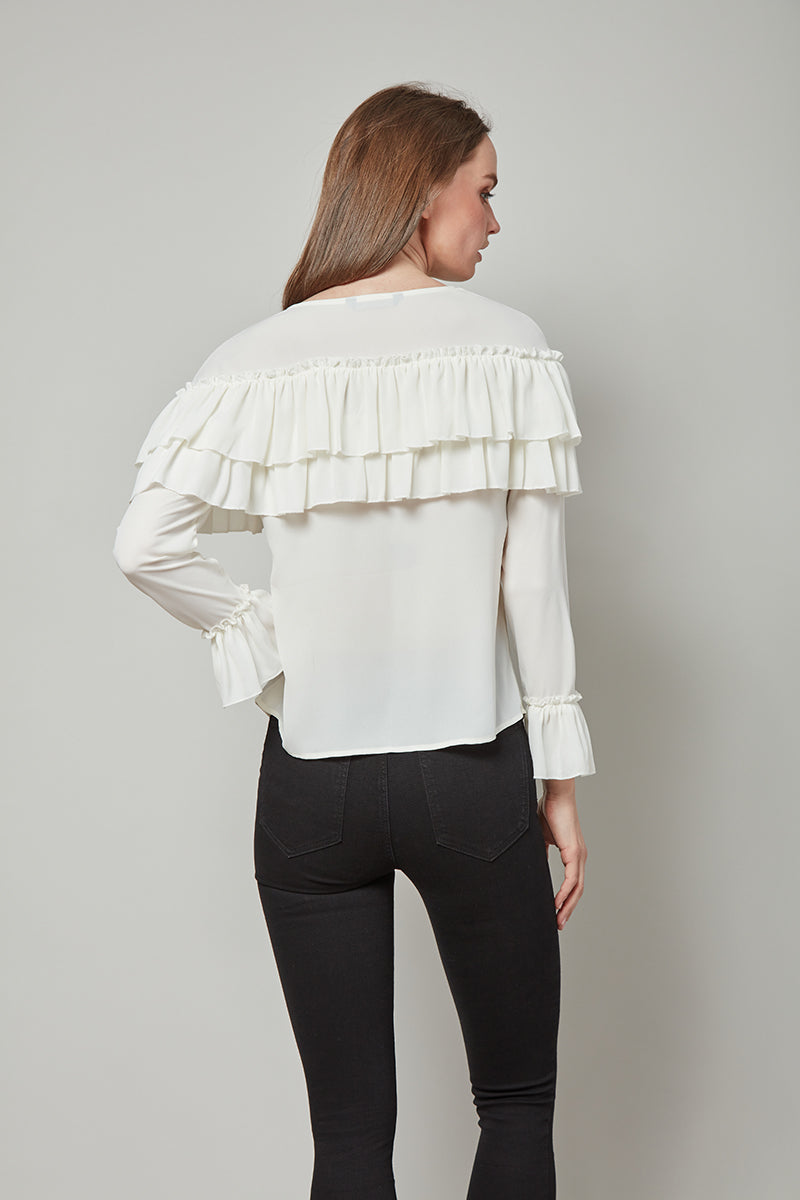 Forever Perfect Regina Long Sleeve Ruffle Top