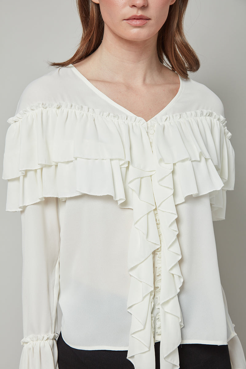Forever Perfect Regina Long Sleeve Ruffle Top