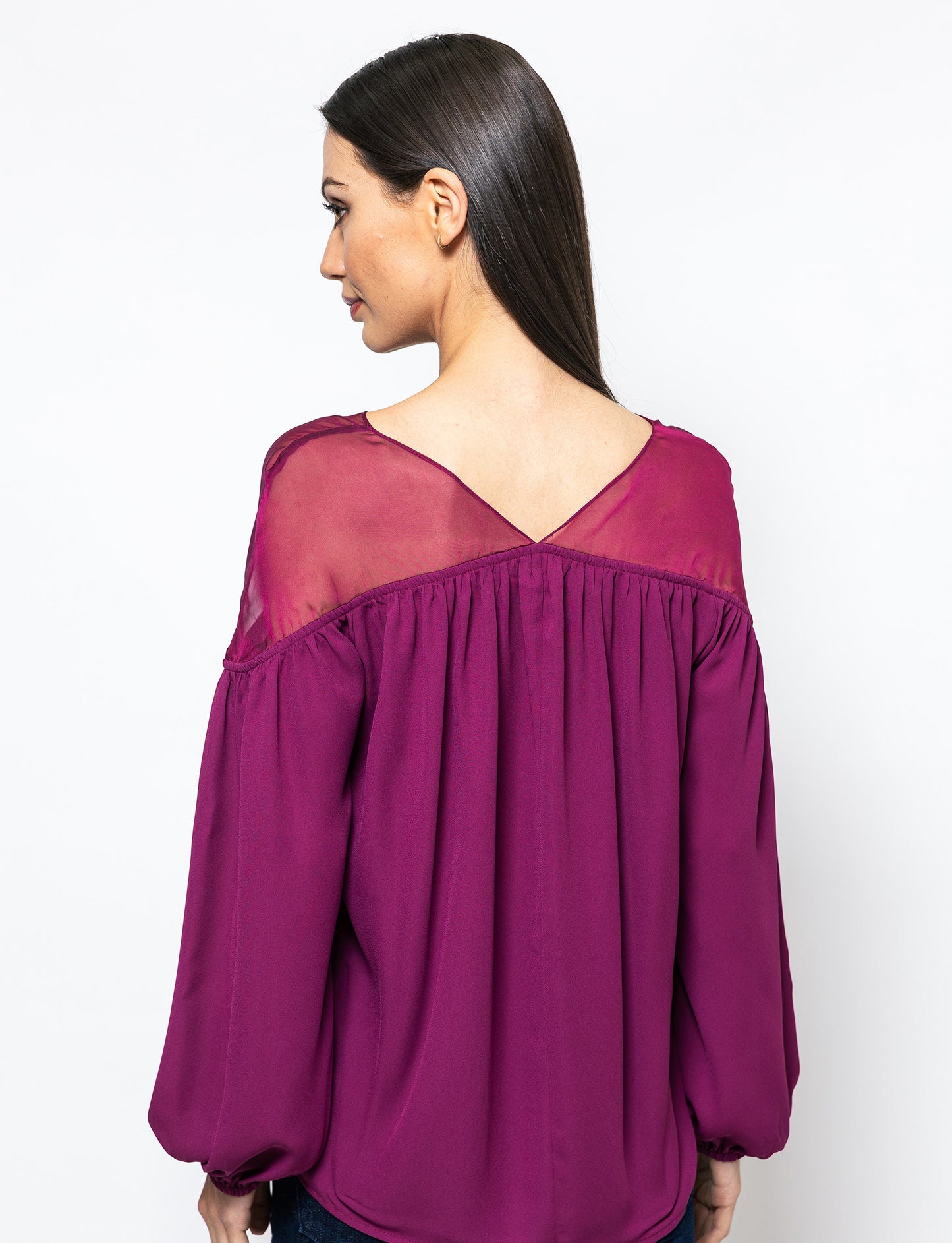 Gimme More Mesh Shoulder Katherine Blouse