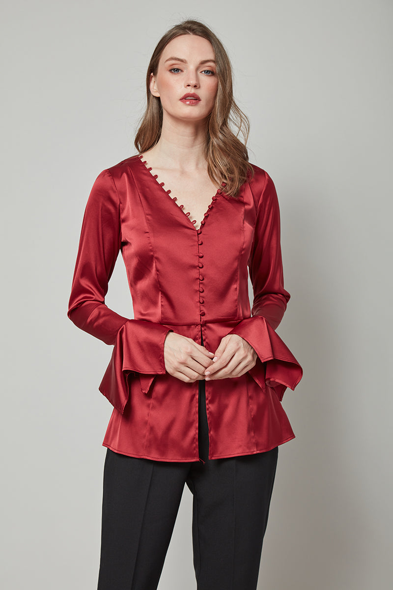 Posh & Polished Bell Sleeved Top