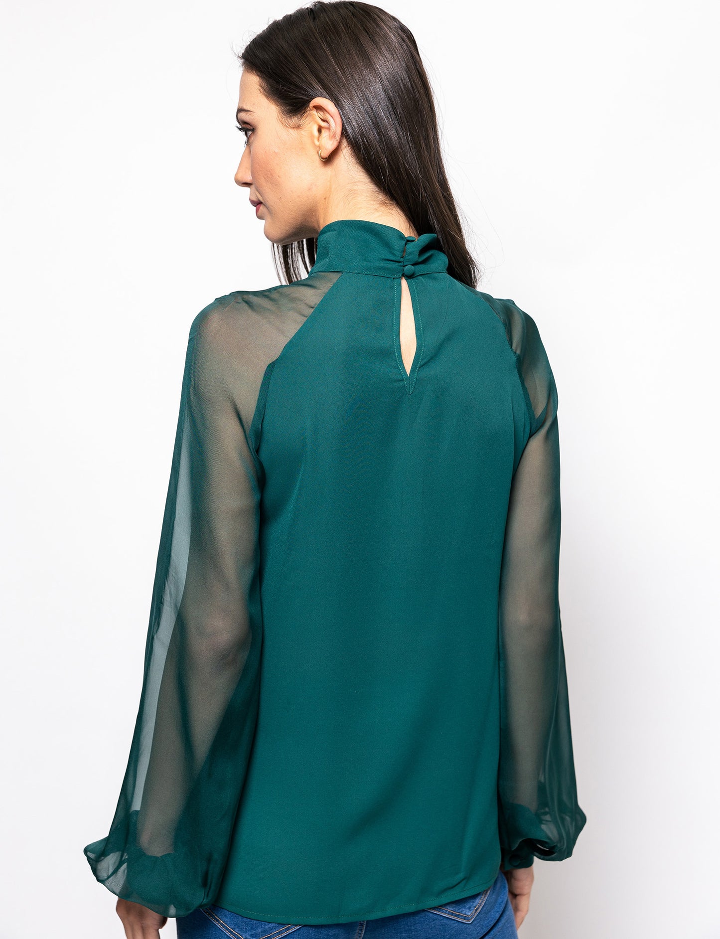 The Trendsetter Sheer Sleeves Dakota Blouse