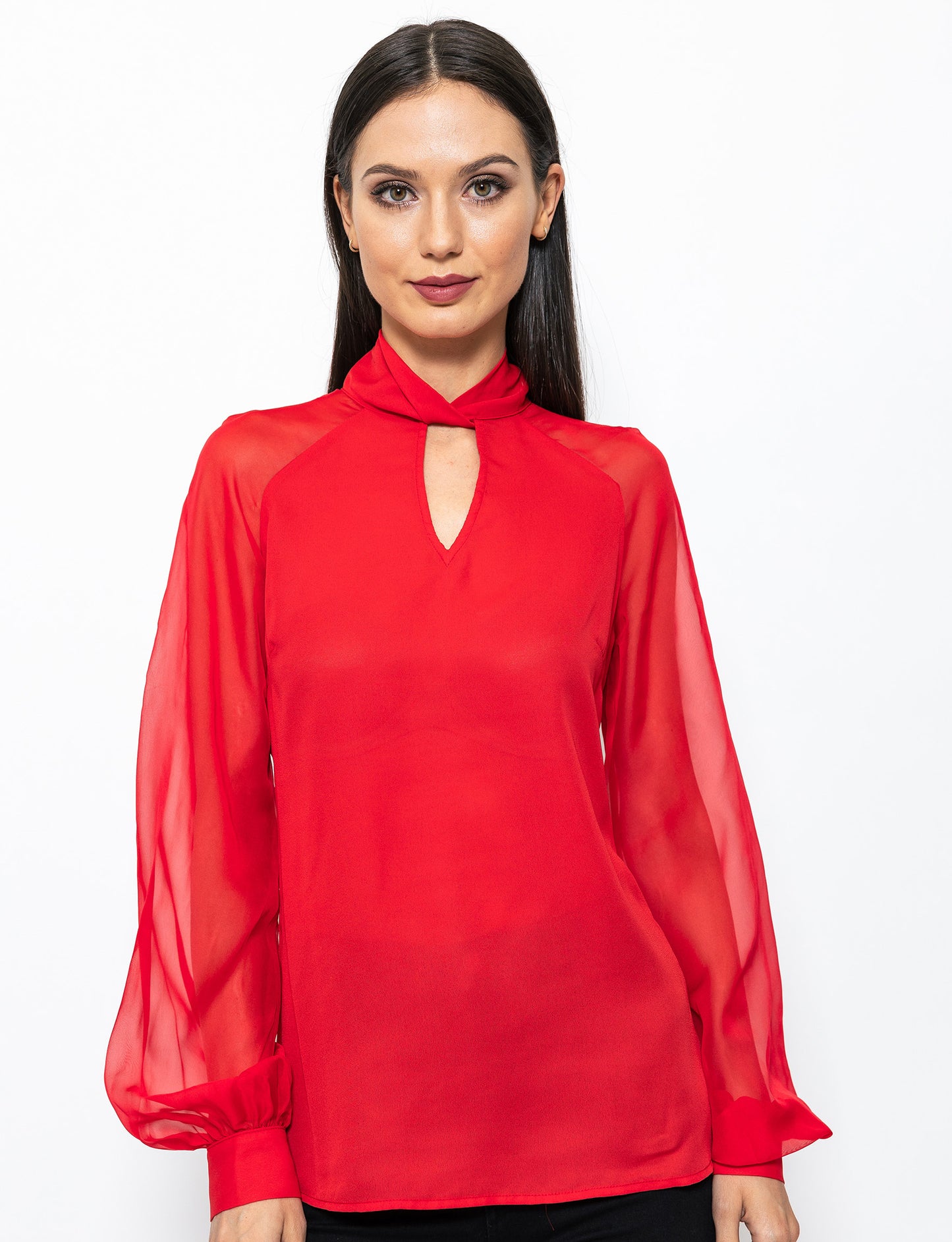 The Trendsetter Sheer Sleeves Dakota Blouse