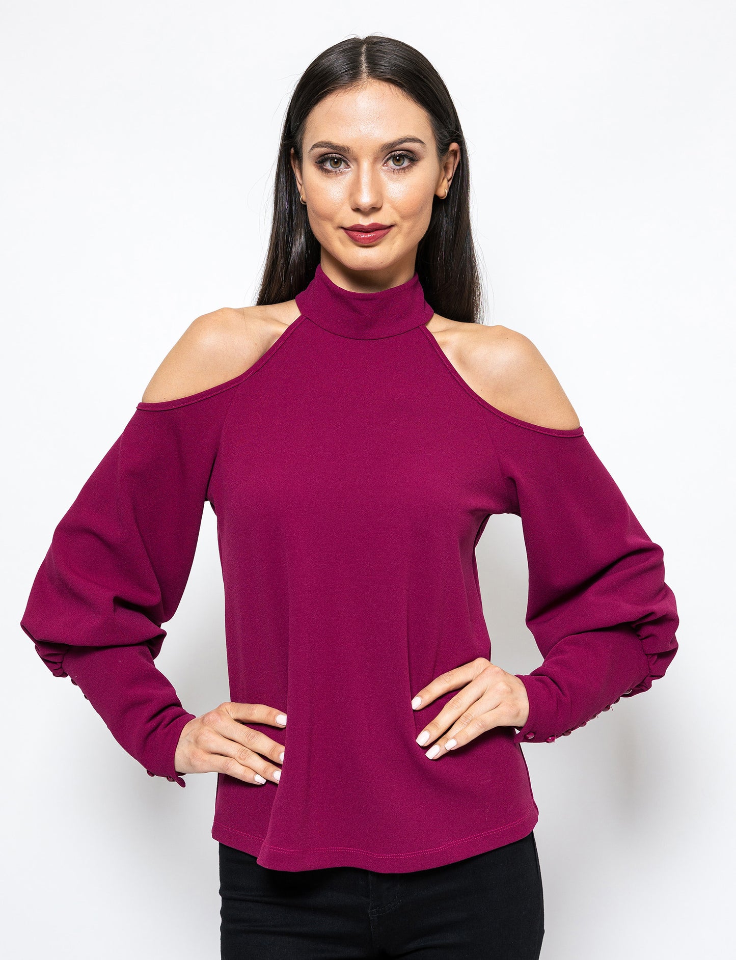 Trendy Twist Cold Shoulder Brooklyn Blouse