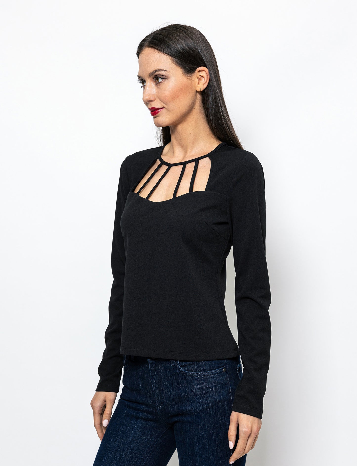 Sweet Beauty Caged Neck Molly Blouse