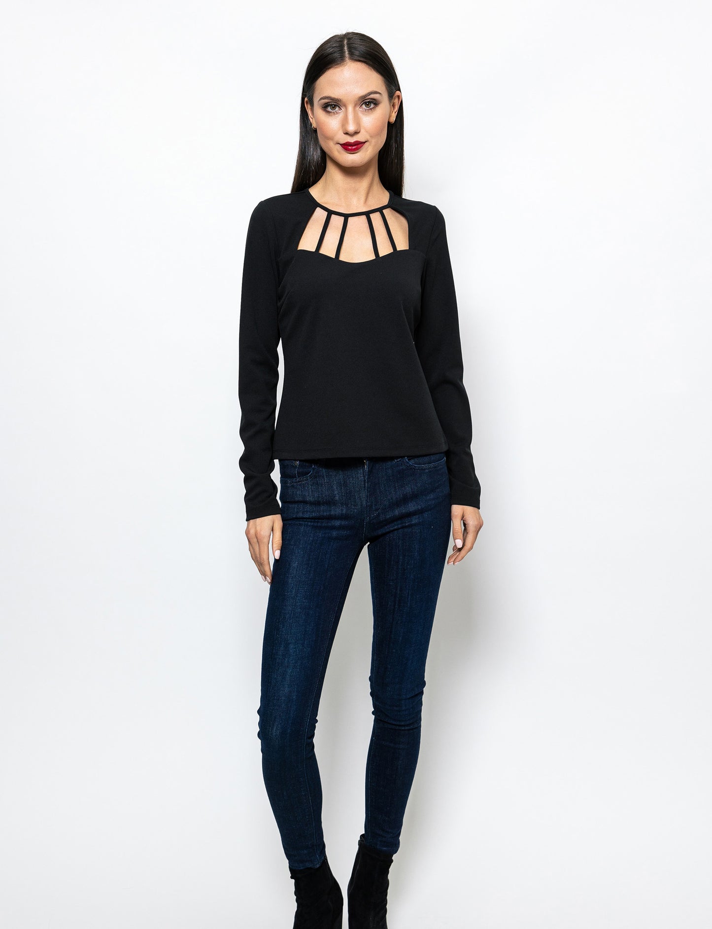 Sweet Beauty Caged Neck Molly Blouse