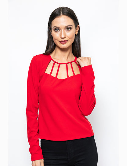 Sweet Beauty Caged Neck Molly Blouse