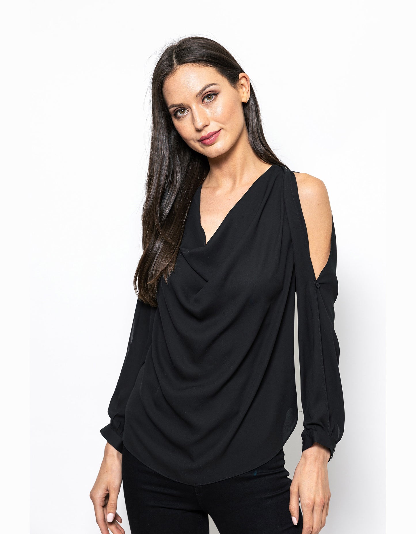 Elevated Impression Cath Cold Shoulder Blouse