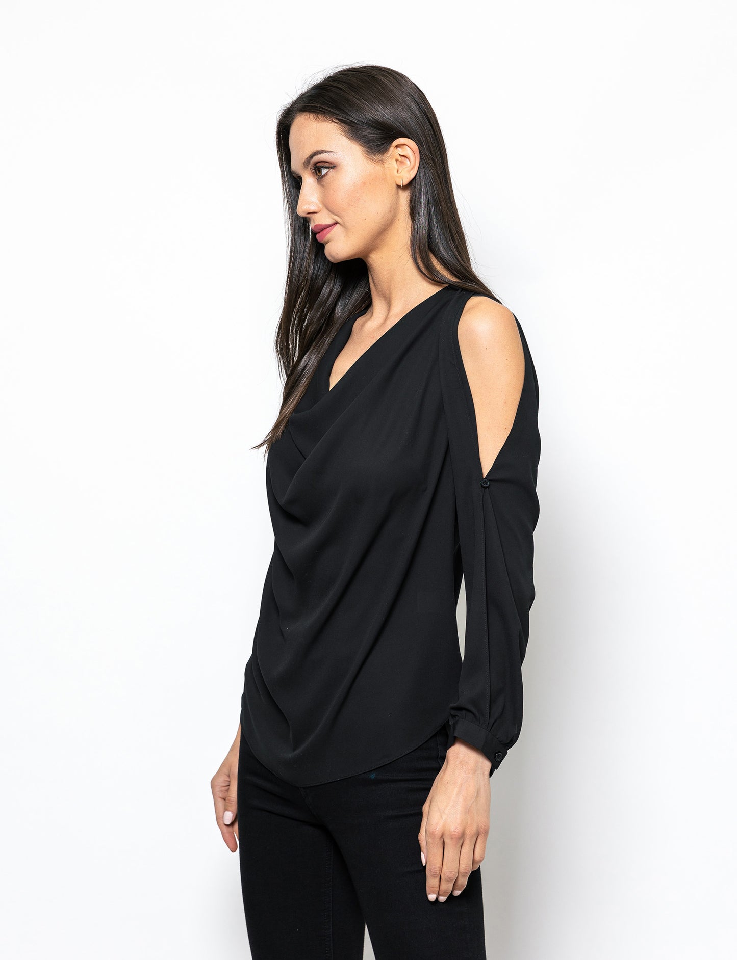 Elevated Impression Cath Cold Shoulder Blouse