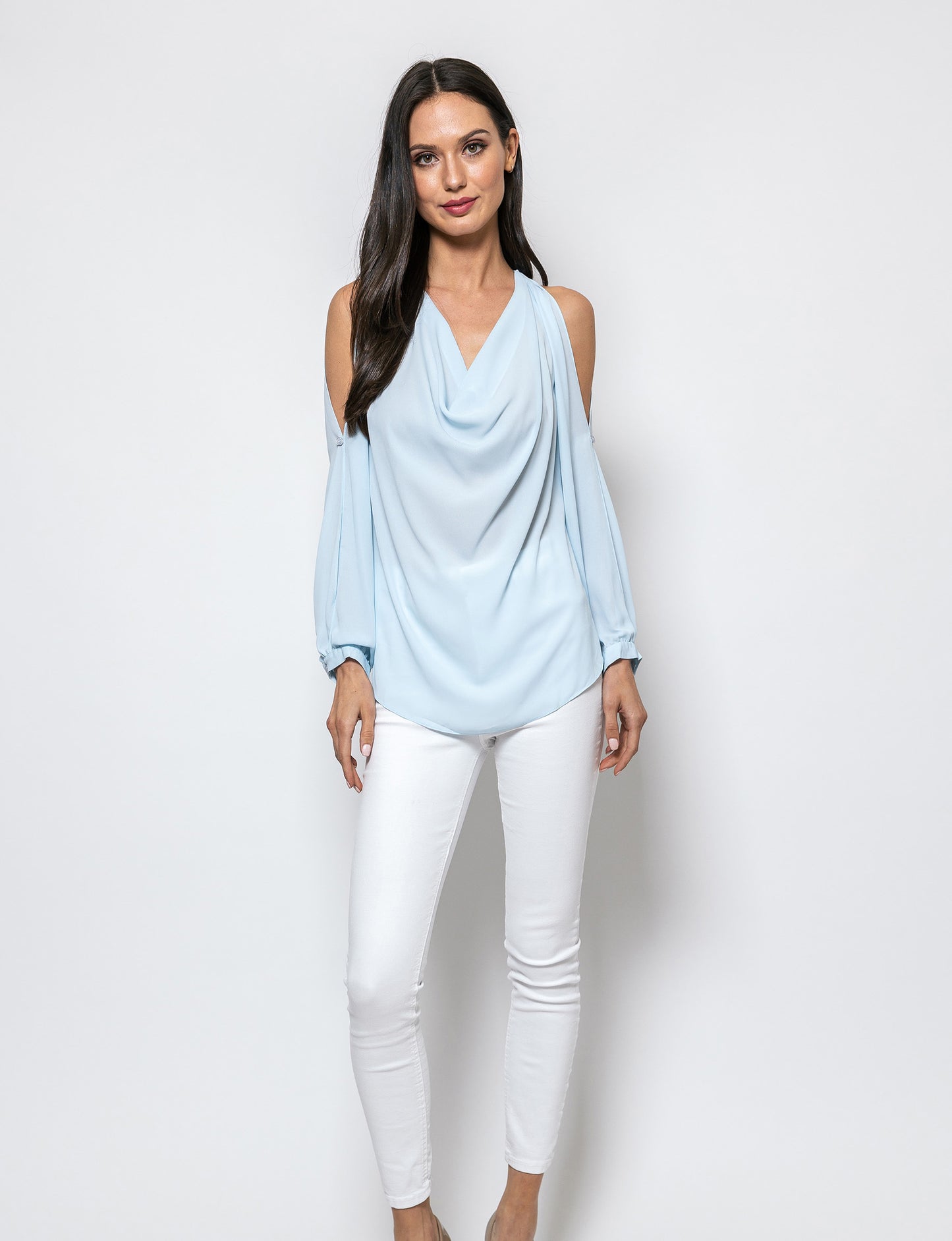 Elevated Impression Cath Cold Shoulder Blouse