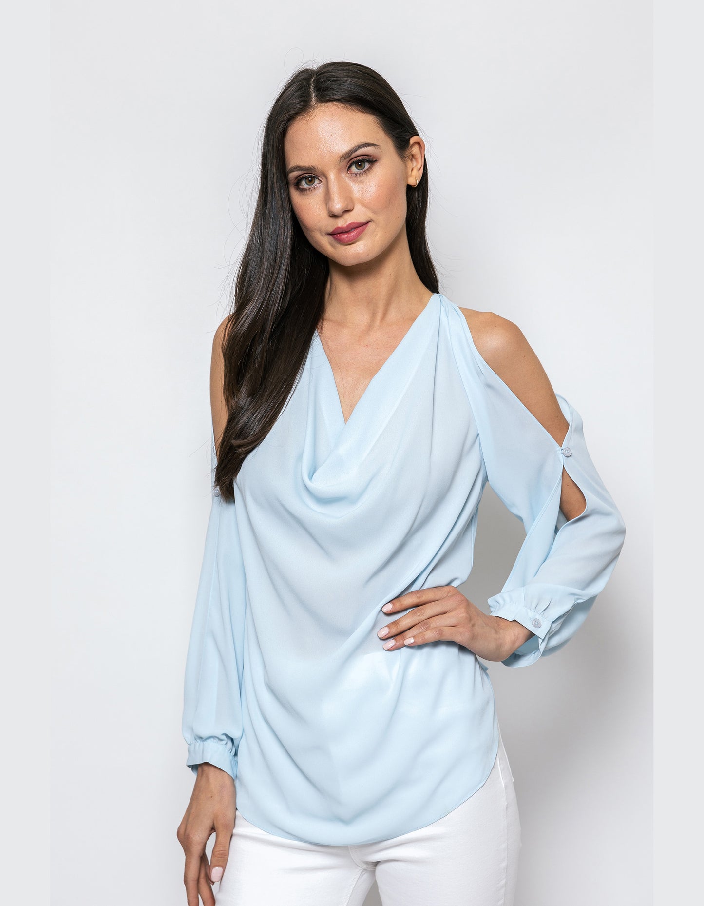 Elevated Impression Cath Cold Shoulder Blouse