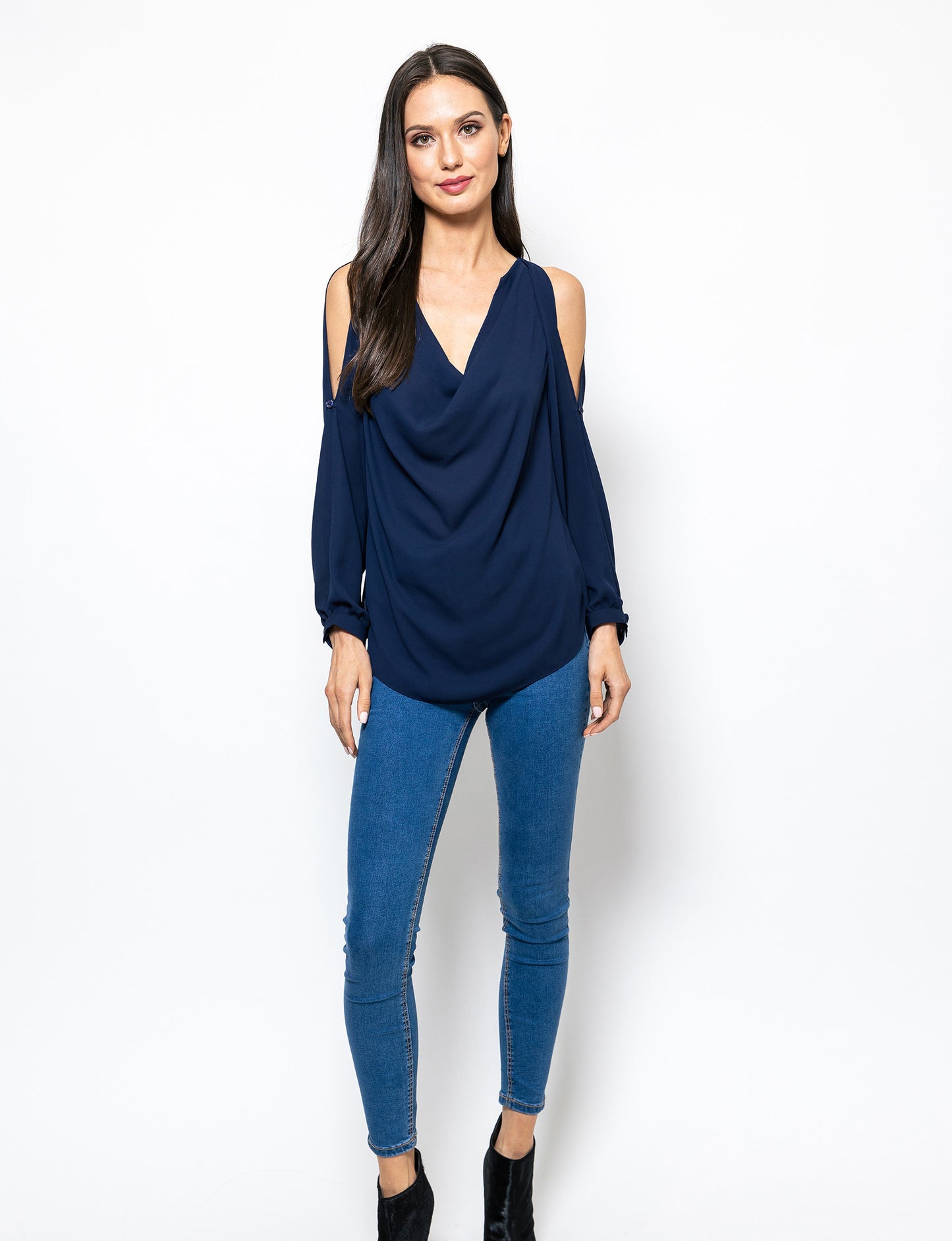 Elevated Impression Cath Cold Shoulder Blouse