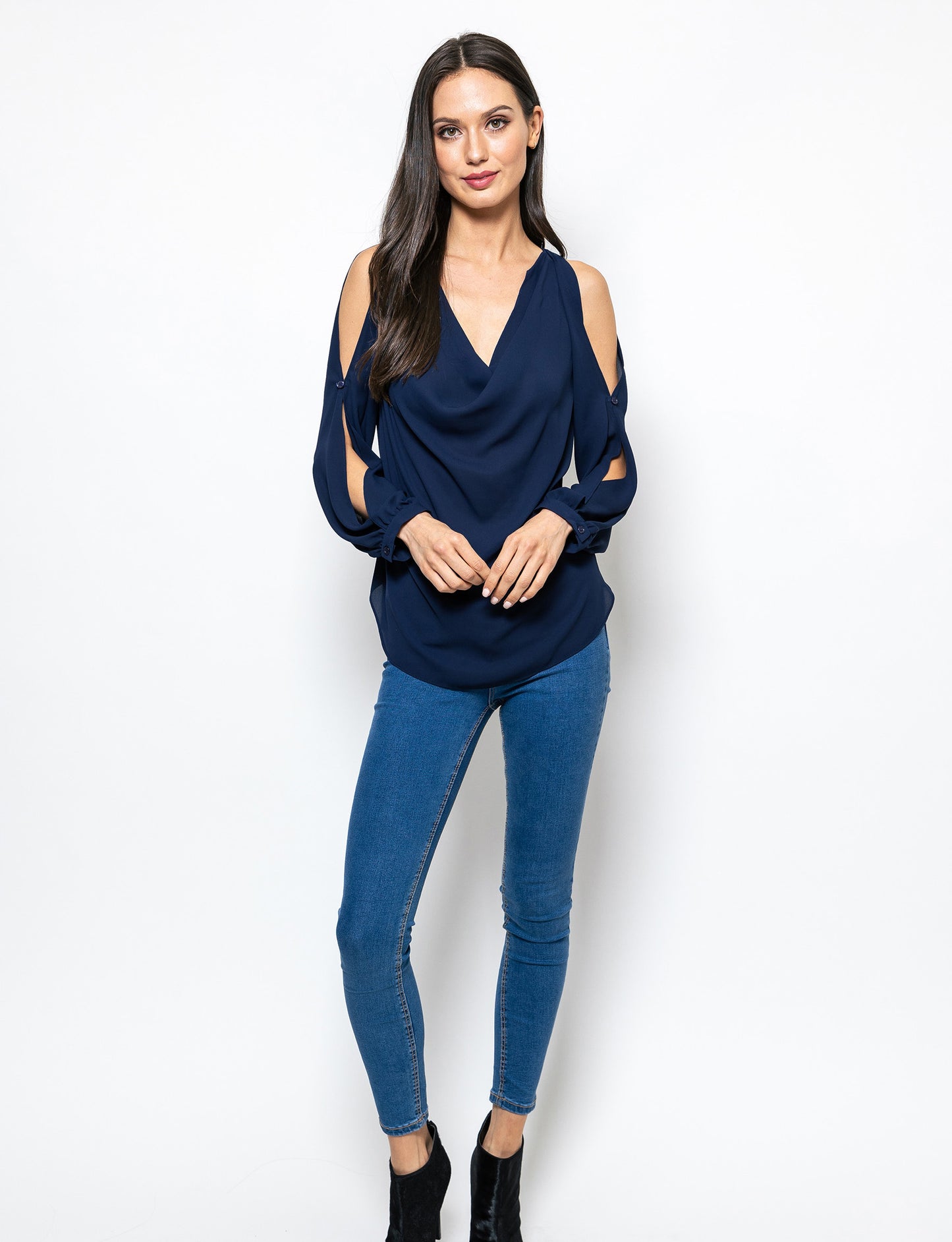 Elevated Impression Cath Cold Shoulder Blouse