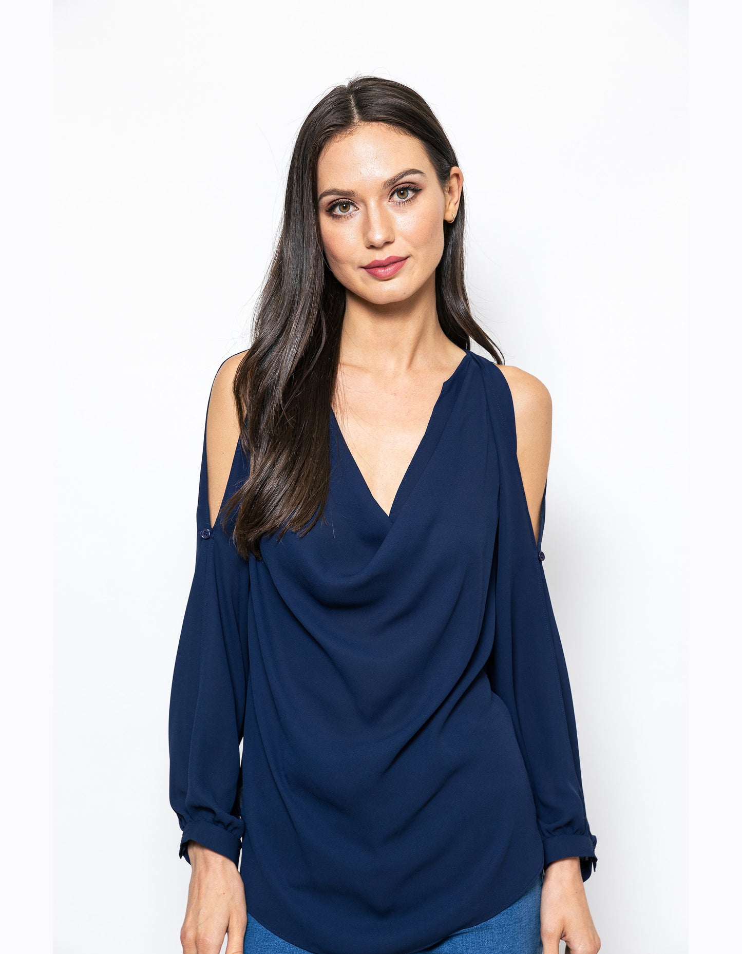 Elevated Impression Cath Cold Shoulder Blouse