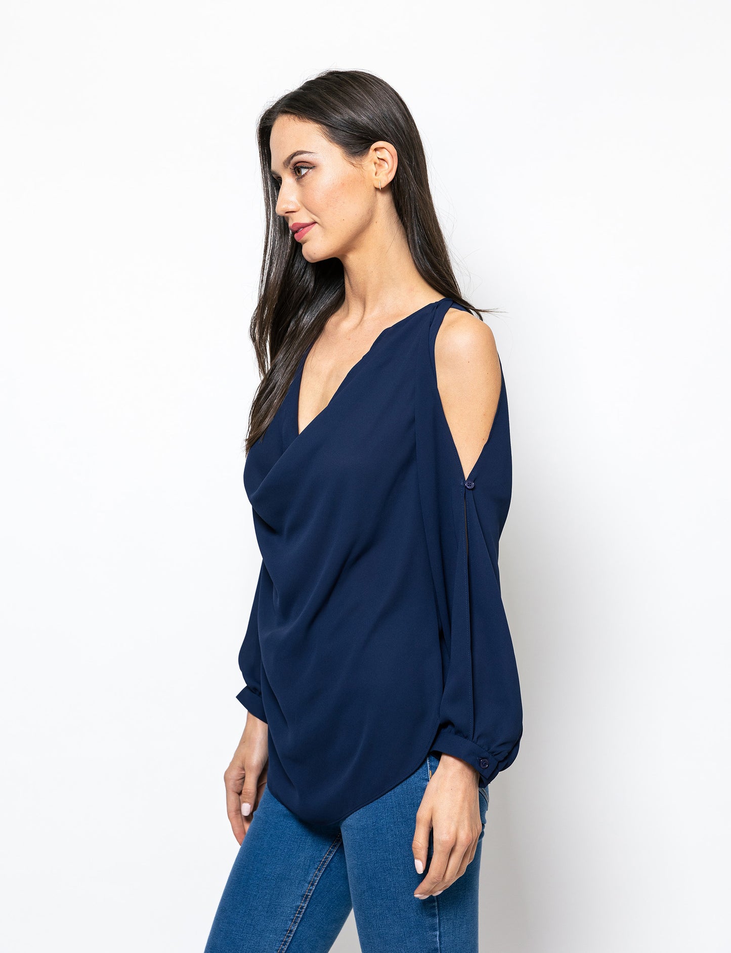 Elevated Impression Cath Cold Shoulder Blouse
