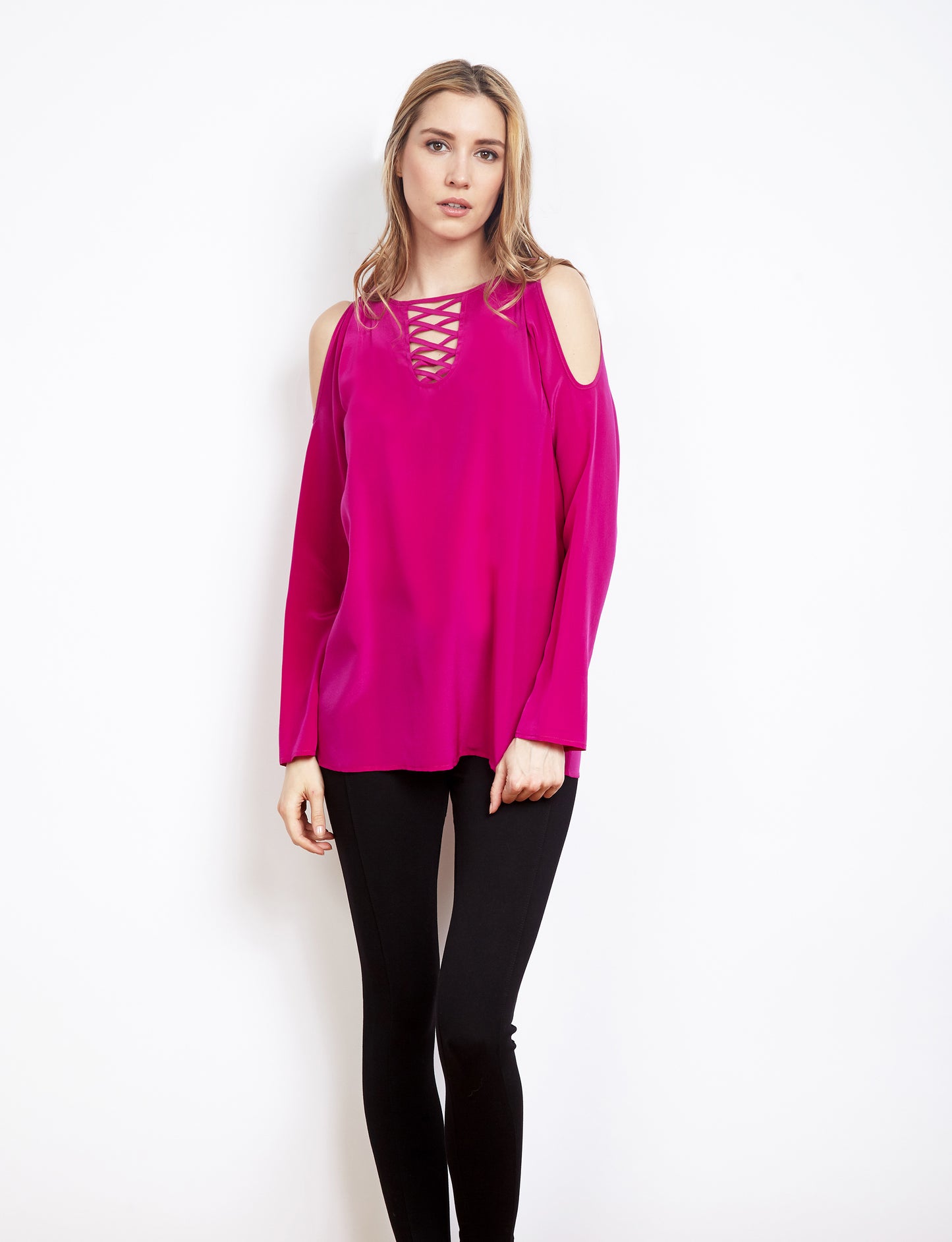 Fresh Perspective Cold Shoulder Celine Blouse