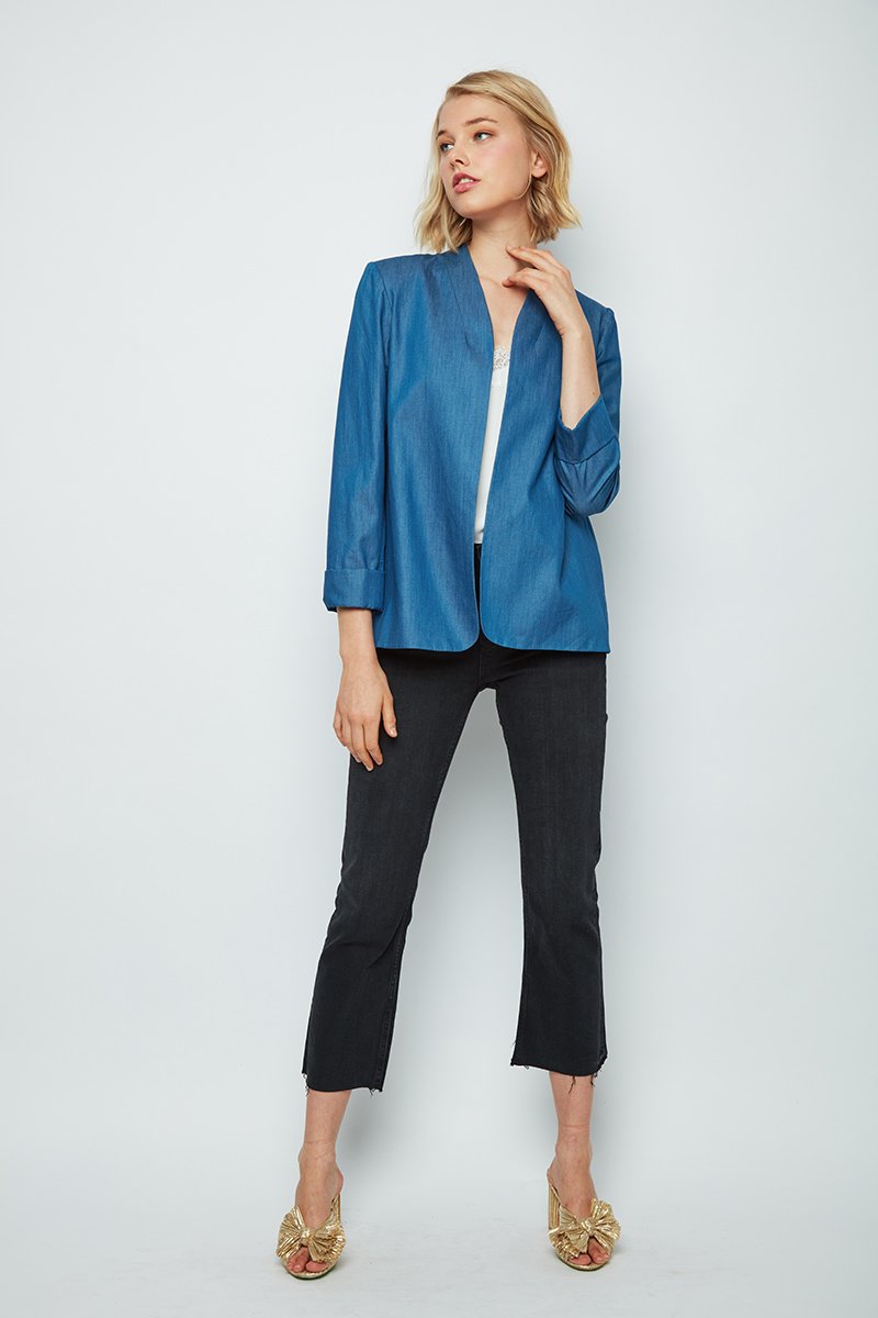 Next Level Lattice Back Denim Milly Jacket