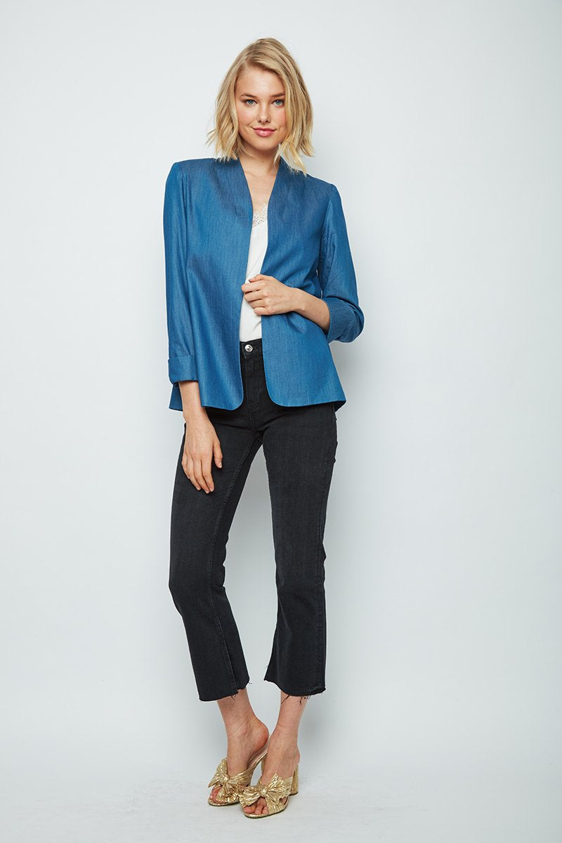 Next Level Lattice Back Denim Milly Jacket