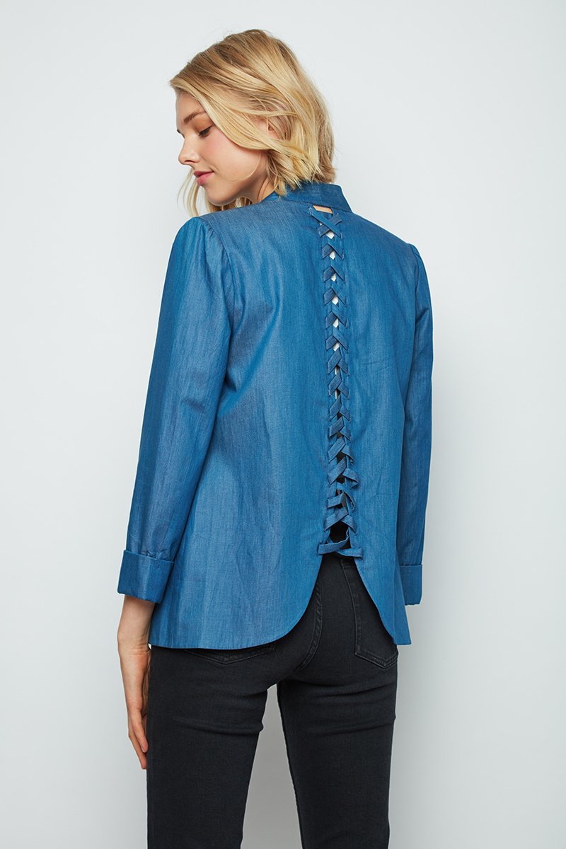 Next Level Lattice Back Denim Milly Jacket