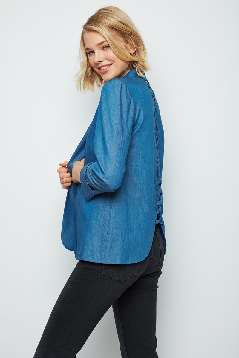 Next Level Lattice Back Denim Milly Jacket