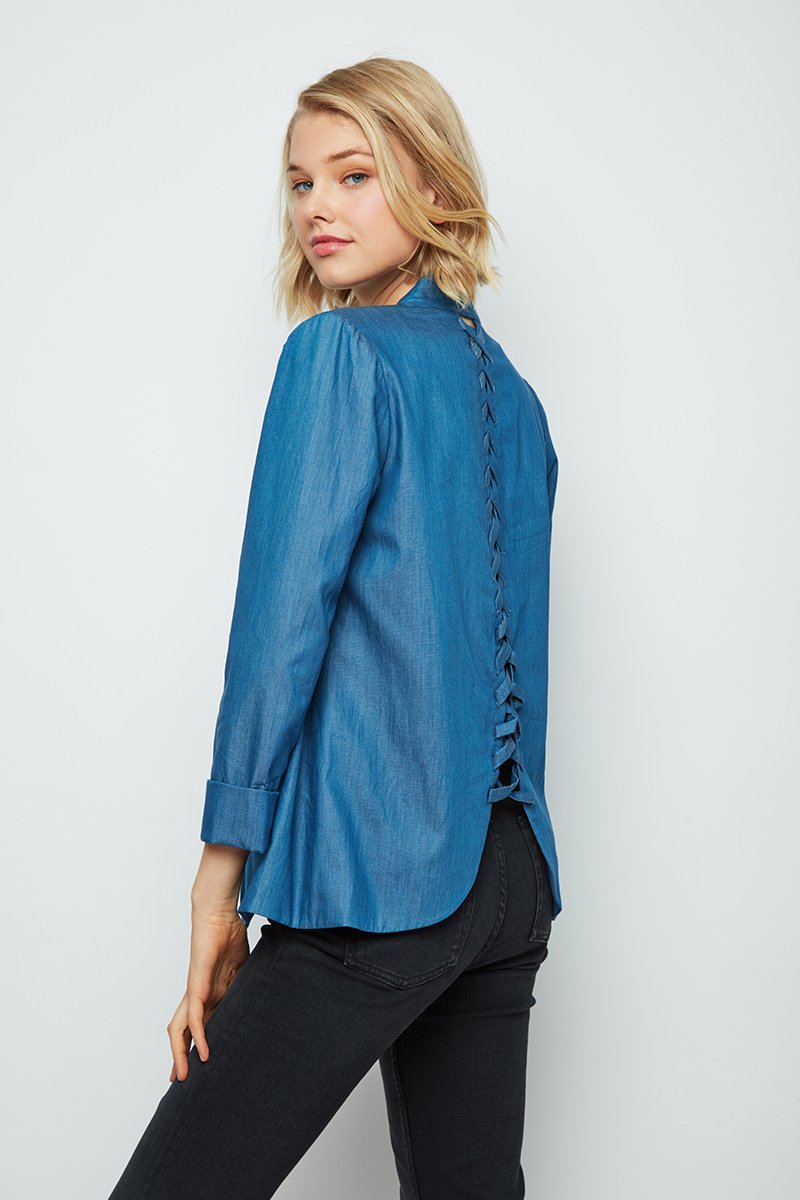 Next Level Lattice Back Denim Milly Jacket