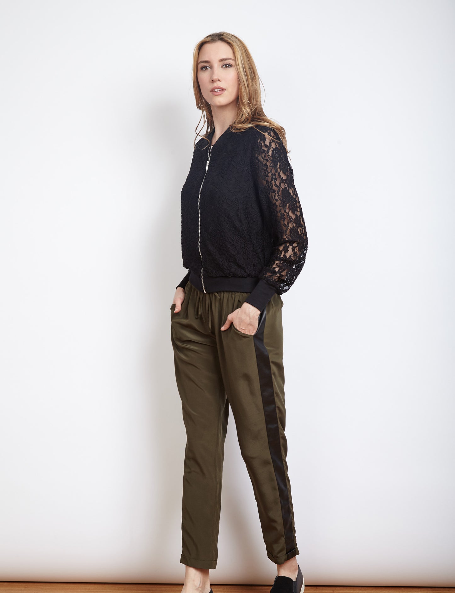 Into You Gela Lace Sleeve Jacket